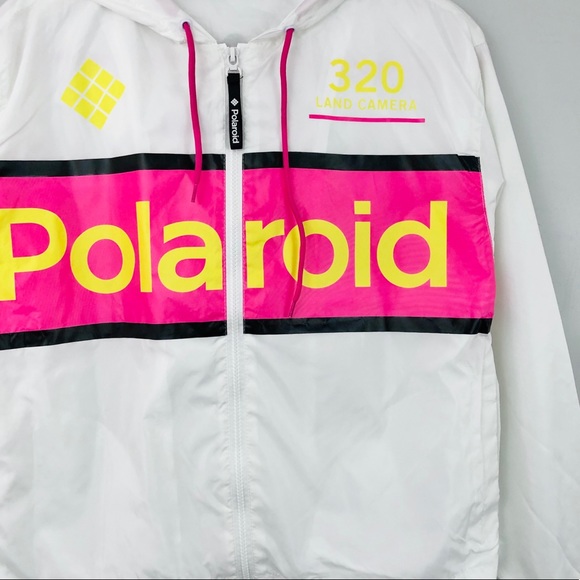 Polaroid White Full Zip Windbreaker Jacket - Picture 3 of 6